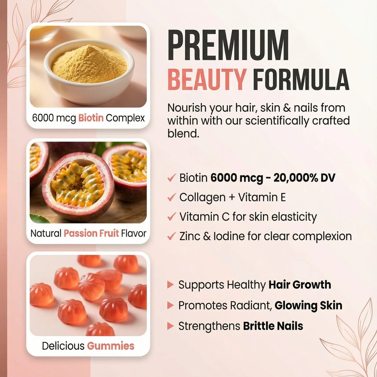 Hair, Skin & Nails Gummies - Elunalabs