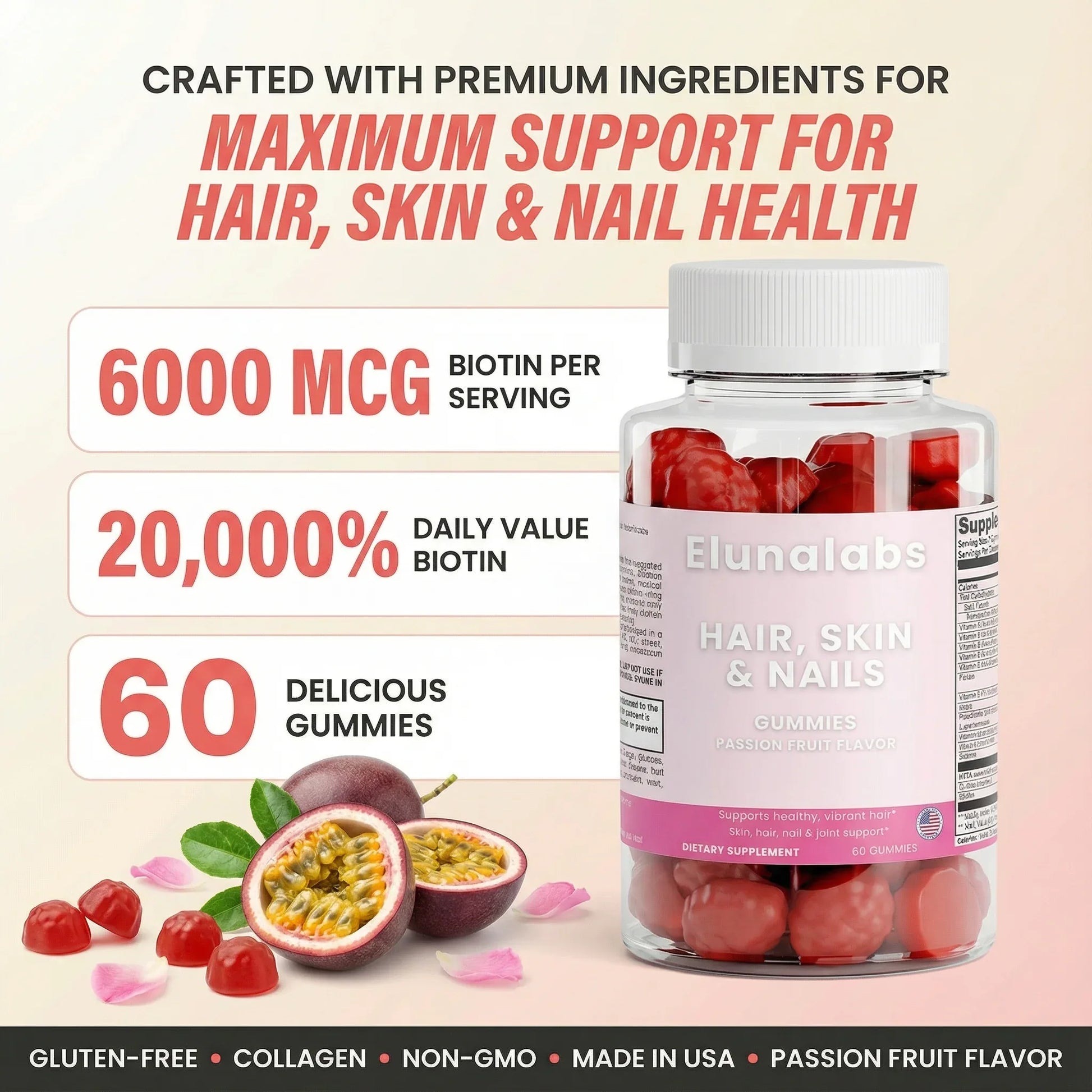 Hair, Skin & Nails Gummies - Elunalabs