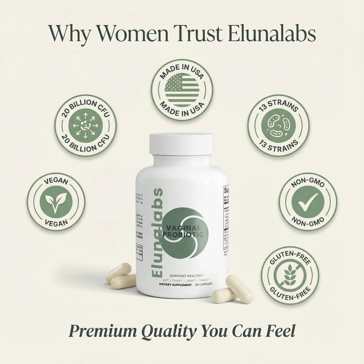 Vaginal Probiotic Capsules - Elunalabs