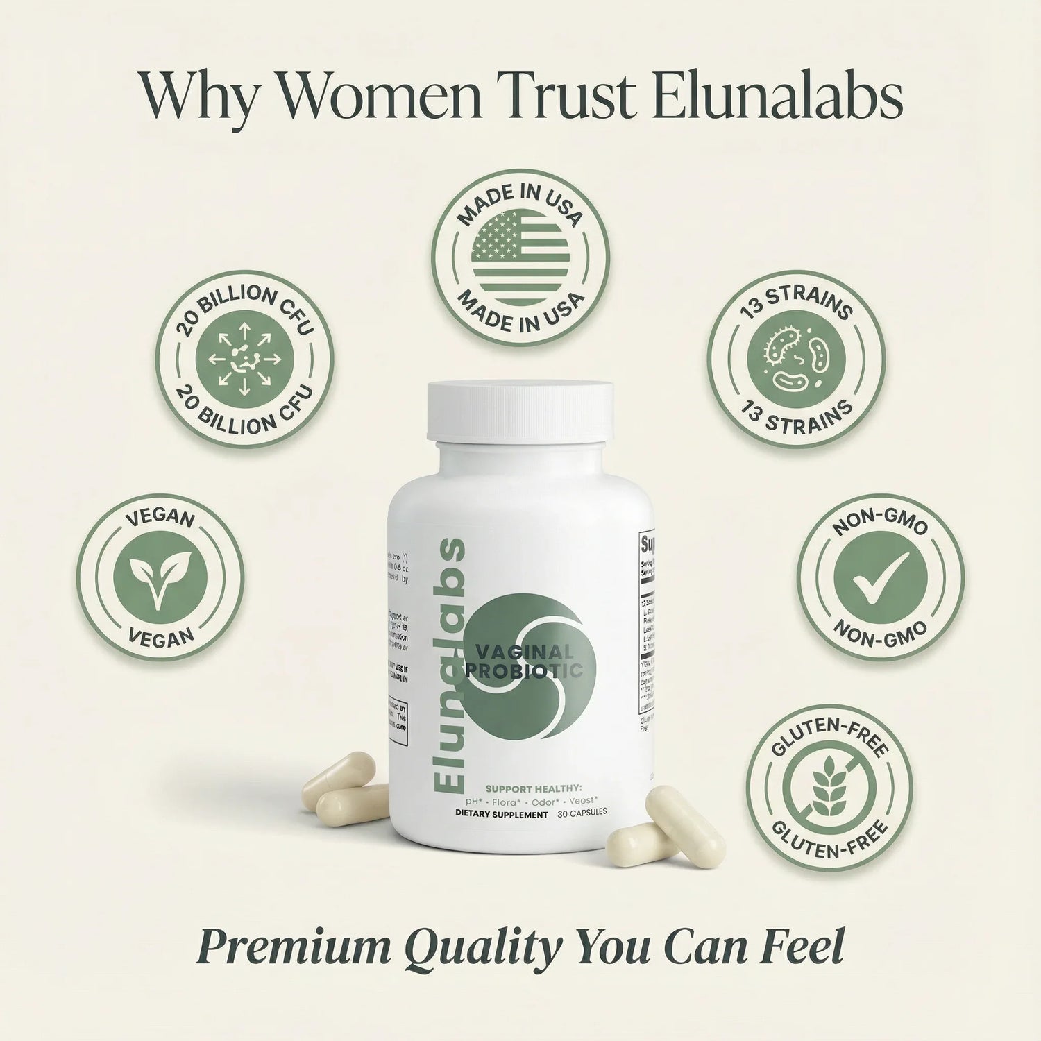 Vaginal Probiotic Capsules - Elunalabs